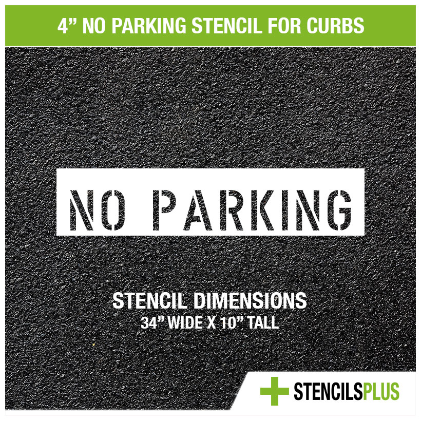 No Parking Stencil Parking Lot Stencil StencilsPlus