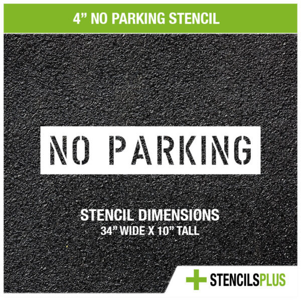 4 inch no parking stencil