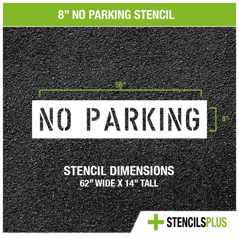 8" No Parking Stencil Parking Lot Stencil Word Stencil StencilsPlus
