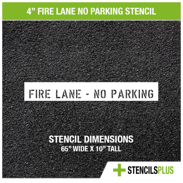 4 inch fire lane no parking stencil for curbs