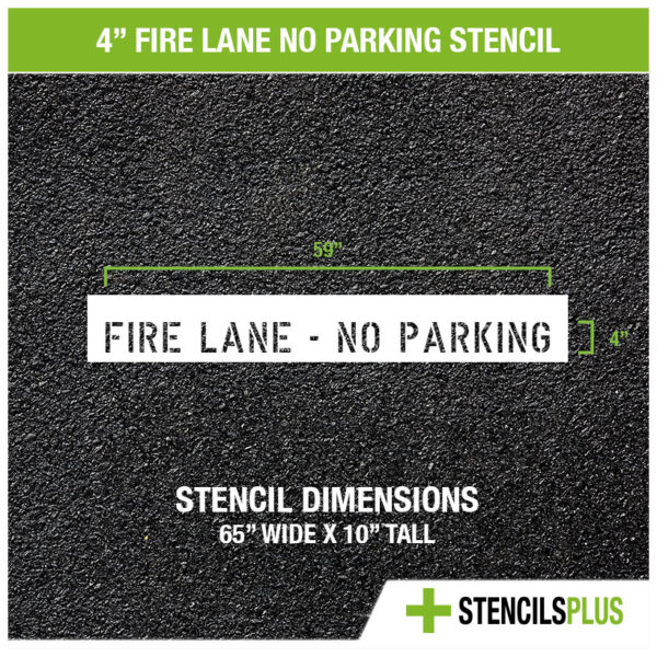 4 inch fire lane no parking stencil for curbs dimensions