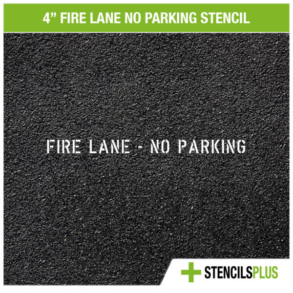 4 inch fire lane no parking stencil painted