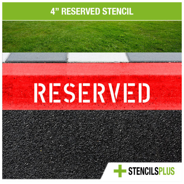 4 inch reserved stencil for curbs painted