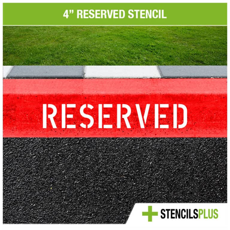 4 inch reserved stencil Parking Lot Stencil StencilsPlus