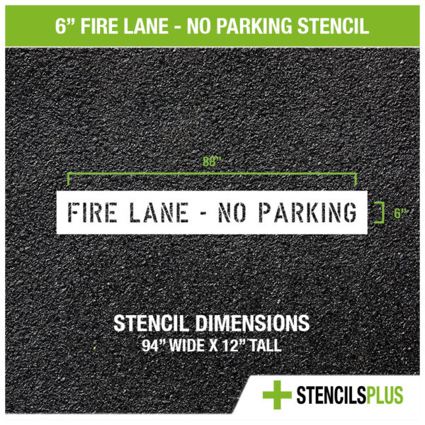 6 inch fire lane no parking stencil painted
