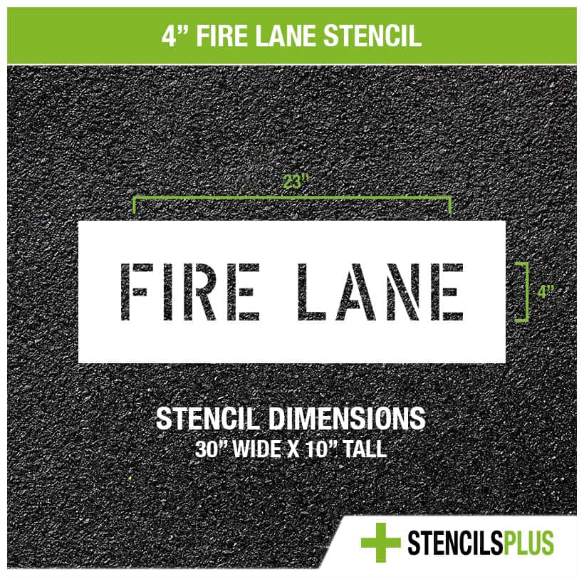 2 Pieces 4" FIRE Lane Parking Lot Stencils-6x27" Self-Adhesive  Pavement Fire